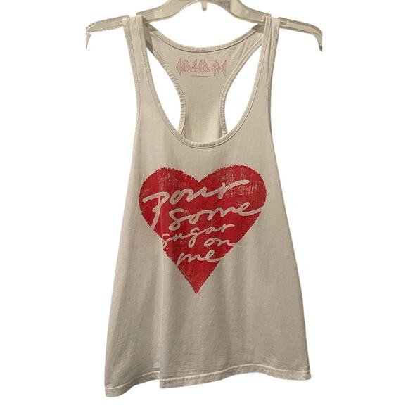 3 for $25-DEF LEPPARD Pour Some Sugar On Me Shirt-Ladies-Rock-Racerback-White - Picture 1 of 9